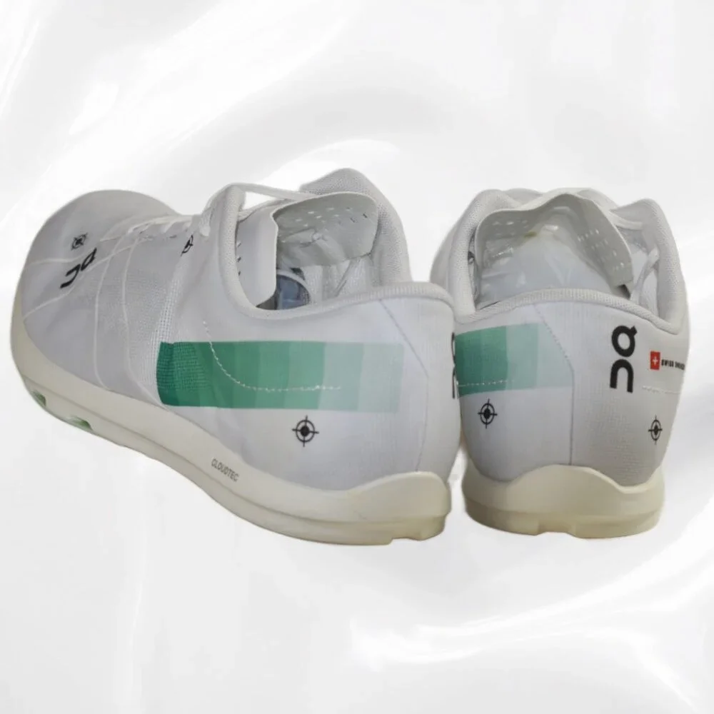 On Running Cloudspike White Track Racing Shoes Metal Spikes Swiss Engineering